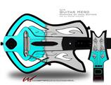  Ripped Colors Neon Teal Gray Decal Style Skin - fits Warriors Of Rock Guitar Hero Guitar (GUITAR NOT INCLUDED)