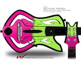  Ripped Colors Hot Pink Neon Green Decal Style Skin - fits Warriors Of Rock Guitar Hero Guitar (GUITAR NOT INCLUDED)