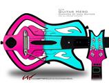  Ripped Colors Hot Pink Neon Teal Decal Style Skin - fits Warriors Of Rock Guitar Hero Guitar (GUITAR NOT INCLUDED)