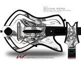  Chrome Skull on White Decal Style Skin - fits Warriors Of Rock Guitar Hero Guitar (GUITAR NOT INCLUDED)