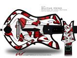  Butterflies Red Decal Style Skin - fits Warriors Of Rock Guitar Hero Guitar (GUITAR NOT INCLUDED)