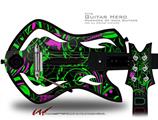  Twisted Garden Green and Hot Pink Decal Style Skin - fits Warriors Of Rock Guitar Hero Guitar (GUITAR NOT INCLUDED)