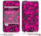 iPod Touch 4G Skin Scattered Skulls Hot Pink