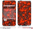 iPod Touch 4G Skin Scattered Skulls Red