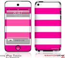 iPod Touch 4G Skin - Kearas Psycho Stripes Hot Pink and White