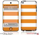 iPod Touch 4G Skin - Kearas Psycho Stripes Orange and White