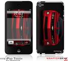iPod Touch 4G Skin - 2010 Chevy Camaro Jeweled Red - Black Stripes on Black