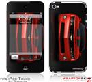 iPod Touch 4G Skin - 2010 Chevy Camaro Victory Red - Black Stripes on Black