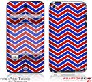 iPod Touch 4G Skin Zig Zag Red White and Blue