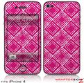 iPhone 4 Skin Wavey Fushia Hot Pink