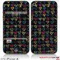 iPhone 4 Skin - Kearas Hearts Black (DOES NOT fit newer iPhone 4S)