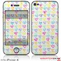 iPhone 4 Skin - Kearas Hearts White (DOES NOT fit newer iPhone 4S)