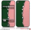 iPhone 4 Skin Ripped Colors Green Pink