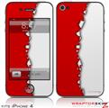 iPhone 4 Skin Ripped Colors Red White