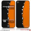 iPhone 4 Skin Ripped Colors Black Orange