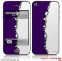 iPhone 4 Skin Ripped Colors Purple White