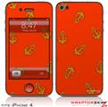 iPhone 4 Skin Anchors Away Red