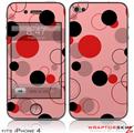 iPhone 4 Skin - Lots of Dots Red on Pink (DOES NOT fit newer iPhone 4S)