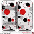 iPhone 4 Skin - Lots of Dots Red on White (DOES NOT fit newer iPhone 4S)