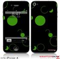iPhone 4 Skin - Lots of Dots Green on Black (DOES NOT fit newer iPhone 4S)