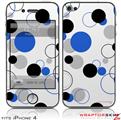 iPhone 4 Skin - Lots of Dots Blue on White (DOES NOT fit newer iPhone 4S)