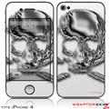 iPhone 4 Skin - Chrome Skull on White (DOES NOT fit newer iPhone 4S)