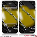 iPhone 4 Skin - Barbwire Heart Yellow (DOES NOT fit newer iPhone 4S)