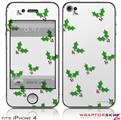 iPhone 4 Skin - Christmas Holly Leaves on White (DOES NOT fit newer iPhone 4S)