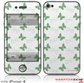 iPhone 4 Skin - Pastel Butterflies Green on White (DOES NOT fit newer iPhone 4S)