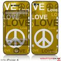 iPhone 4 Skin - Love and Peace Yellow (DOES NOT fit newer iPhone 4S)