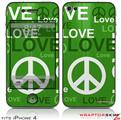 iPhone 4 Skin - Love and Peace Green (DOES NOT fit newer iPhone 4S)