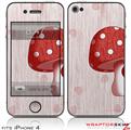 iPhone 4 Skin - Mushrooms Red (DOES NOT fit newer iPhone 4S)