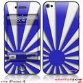 iPhone 4 Skin - Rising Sun Japanese Flag Blue (DOES NOT fit newer iPhone 4S)