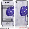 iPhone 4 Skin - Mushrooms Purple (DOES NOT fit newer iPhone 4S)