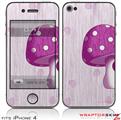 iPhone 4 Skin - Mushrooms Hot Pink (DOES NOT fit newer iPhone 4S)