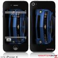 iPhone 4 Skin - 2010 Chevy Camaro Aqua - Black Stripes on Black (DOES NOT fit newer iPhone 4S)
