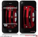 iPhone 4 Skin - 2010 Chevy Camaro Jeweled Red - White Stripes on Black (DOES NOT fit newer iPhone 4S)