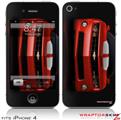 iPhone 4 Skin - 2010 Chevy Camaro Victory Red - White Stripes on Black (DOES NOT fit newer iPhone 4S)