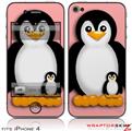 iPhone 4 Skin - Penguins on Pink (DOES NOT fit newer iPhone 4S)