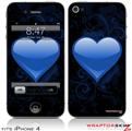iPhone 4 Skin - Glass Heart Grunge Blue (DOES NOT fit newer iPhone 4S)