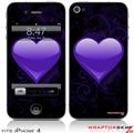 iPhone 4 Skin - Glass Heart Grunge Purple (DOES NOT fit newer iPhone 4S)