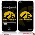 iPhone 4 Skin - Iowa Hawkeyes Tigerhawk Gold on Black (DOES NOT fit newer iPhone 4S)