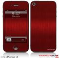 iPhone 4 Skin - Brushed Metal Red