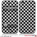 iPhone 4 Skin - Checkered Canvas Black and White (DOES NOT fit newer iPhone 4S)