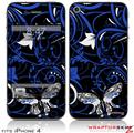 iPhone 4 Skin - Twisted Garden Blue and White