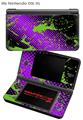 Nintendo DSi XL Skin Halftone Splatter Green Purple