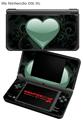 Nintendo DSi XL Skin Glass Heart Grunge Seafoam Green