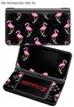 Nintendo DSi XL Skin Flamingos on Black
