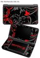Nintendo DSi XL Skin Twisted Garden Gray and Red