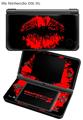 Nintendo DSi XL Skin Big Kiss Red on Black